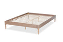 Bonilla French Bohemian Antique Oak Full Size Platform Bed Baxton