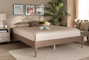 Bonilla French Bohemian Antique Oak Full Size Platform Bed Baxton