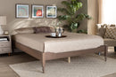 Belisma French Bohemian Antique Oak Full Size Platform Bed Baxton