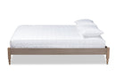 Belisma French Bohemian Weathered Gray Oak Full Size Platform Bed Baxton