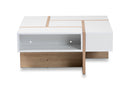 Fiana Two-Tone White and Oak Coffee Table Baxton