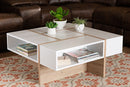 Fiana Two-Tone White and Oak Coffee Table Baxton