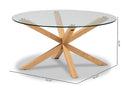 Dexter Glass and Wood Finished Coffee Table Baxton