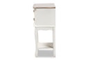 Carwyn Two-Tone White and Oak Finished 2-Drawer Wood End Table Baxton