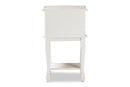 Carwyn Two-Tone White and Oak Finished 2-Drawer Wood End Table Baxton