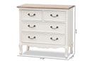 Carwyn Two-Tone White and Oak Finished 4-Drawer Accent Storage Cabinet Baxton