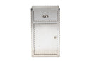 Nadra French Industrial Silver Metal 1-Door Accent Storage Cabinet Baxton