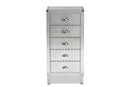 Gellert French Industrial Silver Metal 5-Drawer Accent Storage Cabinet Baxton