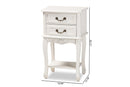 Aniceta Country Provincial White-Finished 2-Drawer Wood End Table Baxton