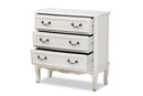 Aniceta Country Provincial White-Finished 3-Drawer Wood Storage Cabinet Baxton