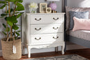 Aniceta Country Provincial White-Finished 3-Drawer Wood Storage Cabinet Baxton
