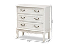 Aniceta Country Provincial White-Finished 3-Drawer Wood Storage Cabinet Baxton