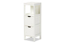 Petronelle Cottage and Farmhouse White Finished 2-Drawer Wood Storage Cabinet Baxton