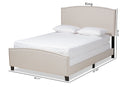 Murai Beige Fabric Upholstered King Size Panel Bed Baxton