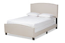 Murai Beige Fabric Upholstered King Size Panel Bed Baxton