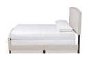 Murai Beige Fabric Upholstered King Size Panel Bed Baxton