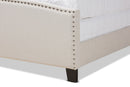 Murai Beige Fabric Upholstered King Size Panel Bed Baxton