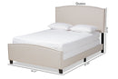 Murai Beige Fabric Upholstered King Size Panel Bed Baxton