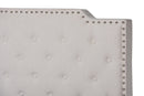 Britte Beige Fabric Upholstered Button Tufted Full Size Panel Bed Baxton