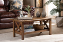 Mette Traditional Walnut Brown Finished Rectangular Wood Coffee Table Baxton