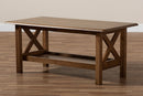 Mette Traditional Walnut Brown Finished Rectangular Wood Coffee Table Baxton