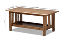 Alice Walnut Brown Finished Rectangular Wood Coffee Table Baxton