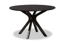 Ryan Gray Fabric Upholstered and Dark Brown 7-Piece Dining Set Baxton