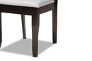 Ryan Gray Fabric Upholstered and Dark Brown 7-Piece Dining Set Baxton