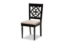 Papua Sand Fabric Upholstered and Dark Brown 7-Piece Dining Set Baxton