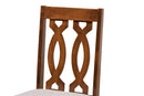 Sabriel Gray Fabric Upholstered and Walnut Brown 7-Piece Dining Set Baxton