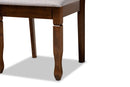 Maliyah Gray Fabric Upholstered and Walnut Brown 7-Piece Dining Set Baxton