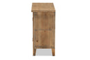 Aiden Rustic Medium Oak Finished 2-Door Wood Spindle Accent Storage Cabinet Baxton