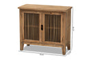 Aiden Rustic Medium Oak Finished 2-Door Wood Spindle Accent Storage Cabinet Baxton