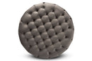 Arielle Gray Velvet Fabric Upholstered Gold Finished Round Cocktail Ottoman Baxton
