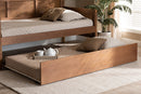 Cambridge Ash Walnut Finished Twin Size Trundle Bed Baxton