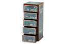 Burma Blue 5-Drawer Accent Storage Cabinet Baxton