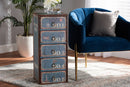 Burma Blue 5-Drawer Accent Storage Cabinet Baxton
