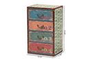 Sigrid Multicolor 4-Drawer Accent Storage Cabinet Baxton