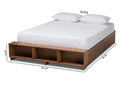 Michi Ash Walnut Brown King Size Platform Bed w/Shelves Baxton