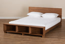 Alleta Ash Walnut Brown Full Storage Bed w/Shelves Baxton