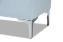 Nicola Light Blue Velvet Fabric Upholstered Silver Finished Storage Ottoman Baxton