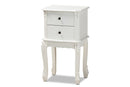 Dericia French White 2-Drawer End Table Baxton