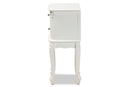 Dericia French White 2-Drawer End Table Baxton