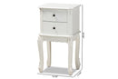 Dericia French White 2-Drawer End Table Baxton