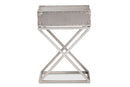 Garan Industrial Silver Metal 1-Drawer End Table Baxton