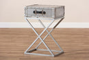 Garan Industrial Silver Metal 1-Drawer End Table Baxton