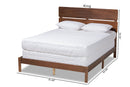 Zaguri Walnut Brown King Size Panel Bed Baxton