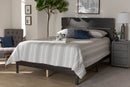 Zaguri Dark Gray Oak King Size Panel Bed Baxton