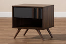 Pease Two-Tone Gray and Walnut 1-Drawer Nightstand Baxton