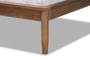 Verina Dark Gray Fabric Upholstered and Walnut Finished Full Size Platform Bed Baxton